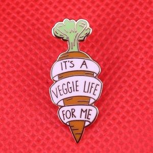 It’s a Veggie Life For Me Gold Carrot Enamel Pin
